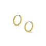 Gold hoop earrings on a white background