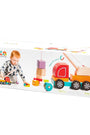 Cubika toy packaging with a child playing with toys on a white background