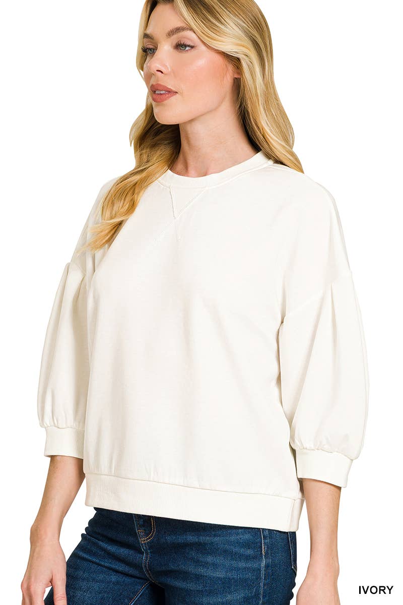 42POPS - `Scuba Dolman Sleeve Pullover SI-29323 Zenana