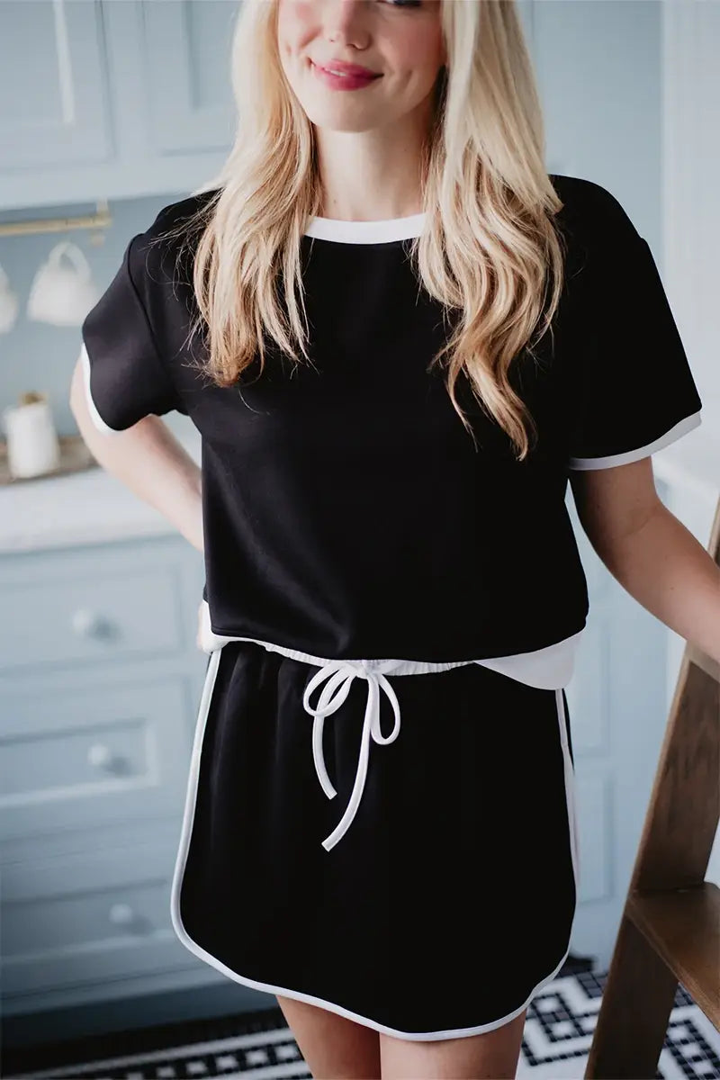 Katydid - Black and White Matching Skirt and Top Set