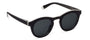 Black sunglasses with dark lenses on a white background