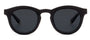 Black sunglasses with dark lenses on a white background