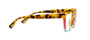 Tortoiseshell eyeglasses with a colorful frame on a white background