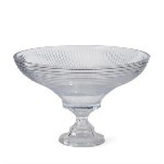 13.75 Inch Line Pressed Bowl on Pedestal