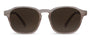 Sunglasses with brown lenses and gray frame on a white background