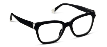 Black eyeglasses on a white background