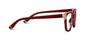 Red eyeglasses on a white background