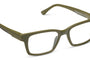 Green eyeglasses on a white background