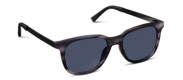 Black sunglasses with dark lenses on a white background