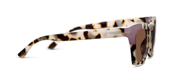 Sunglasses with tortoiseshell frame on a white background