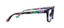 Multicolored cat-eye glasses on a white background