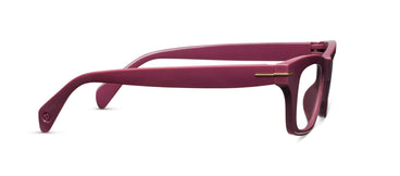 cherry red eyeglasses on a white background