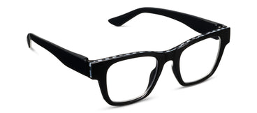 Black eyeglasses on a white background