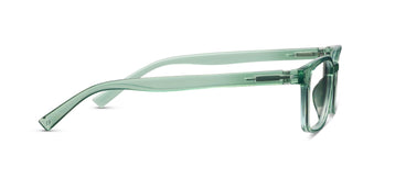 Green eyeglasses on a white background
