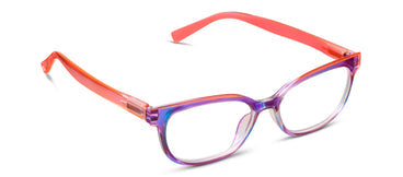 Multicolored eyeglasses on a white background