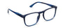 Blue eyeglasses on a white background