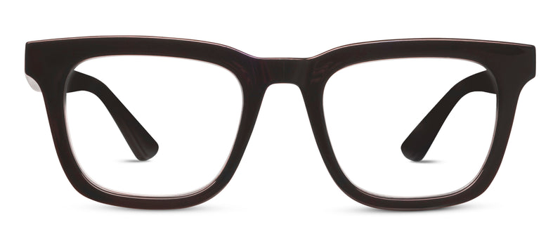 Black eyeglasses on a white background