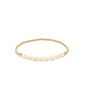 Gold bracelet with pearls on a white background