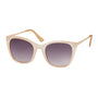 Beige sunglasses with gradient lenses on a white background