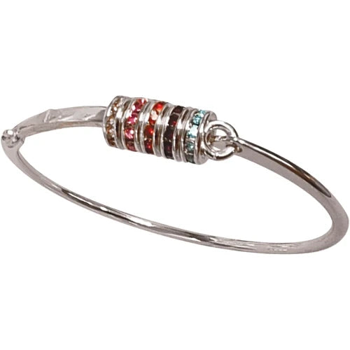 Maya J - Closed Cuff Charm Bracelet in White
