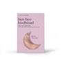 Silky satin pillowcase packaging with pink background and gold crescent moon design.