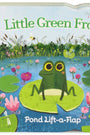 Children's book titled 'Little Green Frog' with a frog on a lily pad design.
