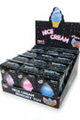 Display of 'Nice Cream' sensory toys in black packaging with ice cream graphics.