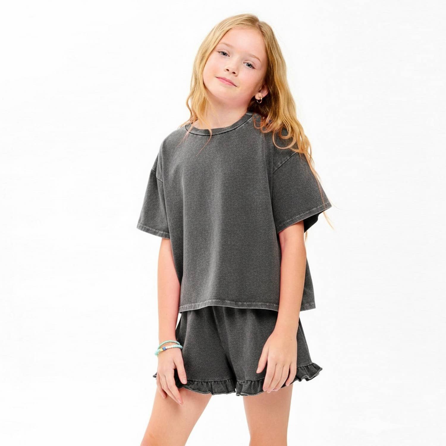 Good Girl - Mineral Washed Top and Shorts Set