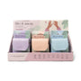 Lemon Lavender nail care kit packaging with three nail files in different colors.