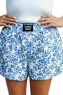 Girlie Girl Originals - BXFL-BLUE FLORAL BOXER SHORT