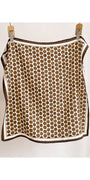Coffee brown retro dot square scarf, framed with dark border