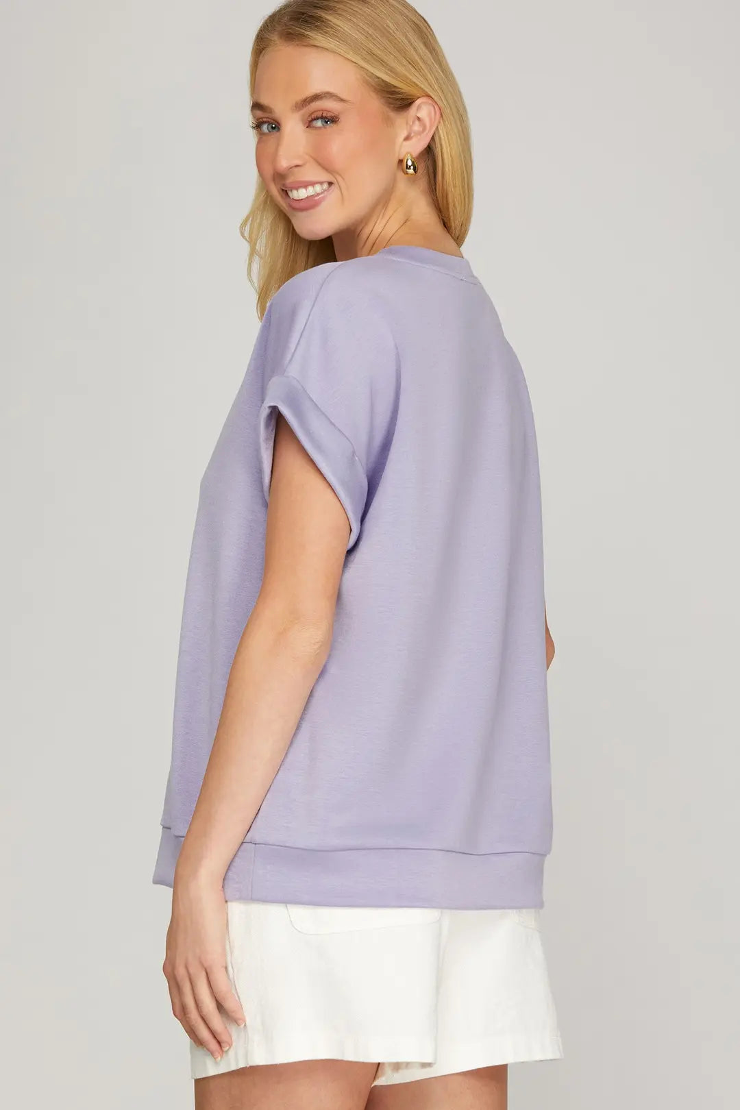 2 pc set - High Waist A-Line Casual Skort with Pockets with Matching Drop Shoulder Knit Top