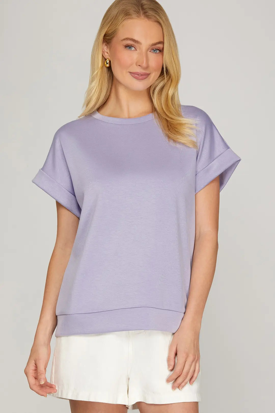 2 pc set - High Waist A-Line Casual Skort with Pockets with Matching Drop Shoulder Knit Top