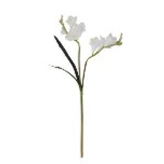 21 Inch White Real Touch Freesia Stem