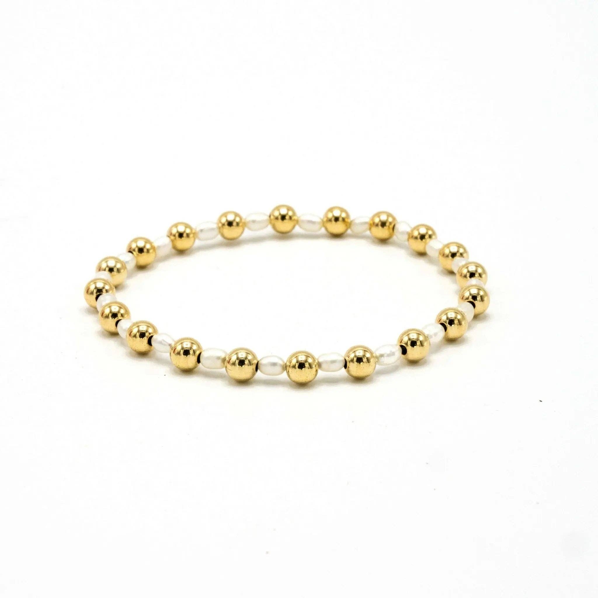 erin gray - 5mm Montauk 14k Gold and Pearl Waterproof Bracelet