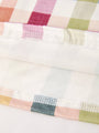 Close-up of a checkered fabric with a white border