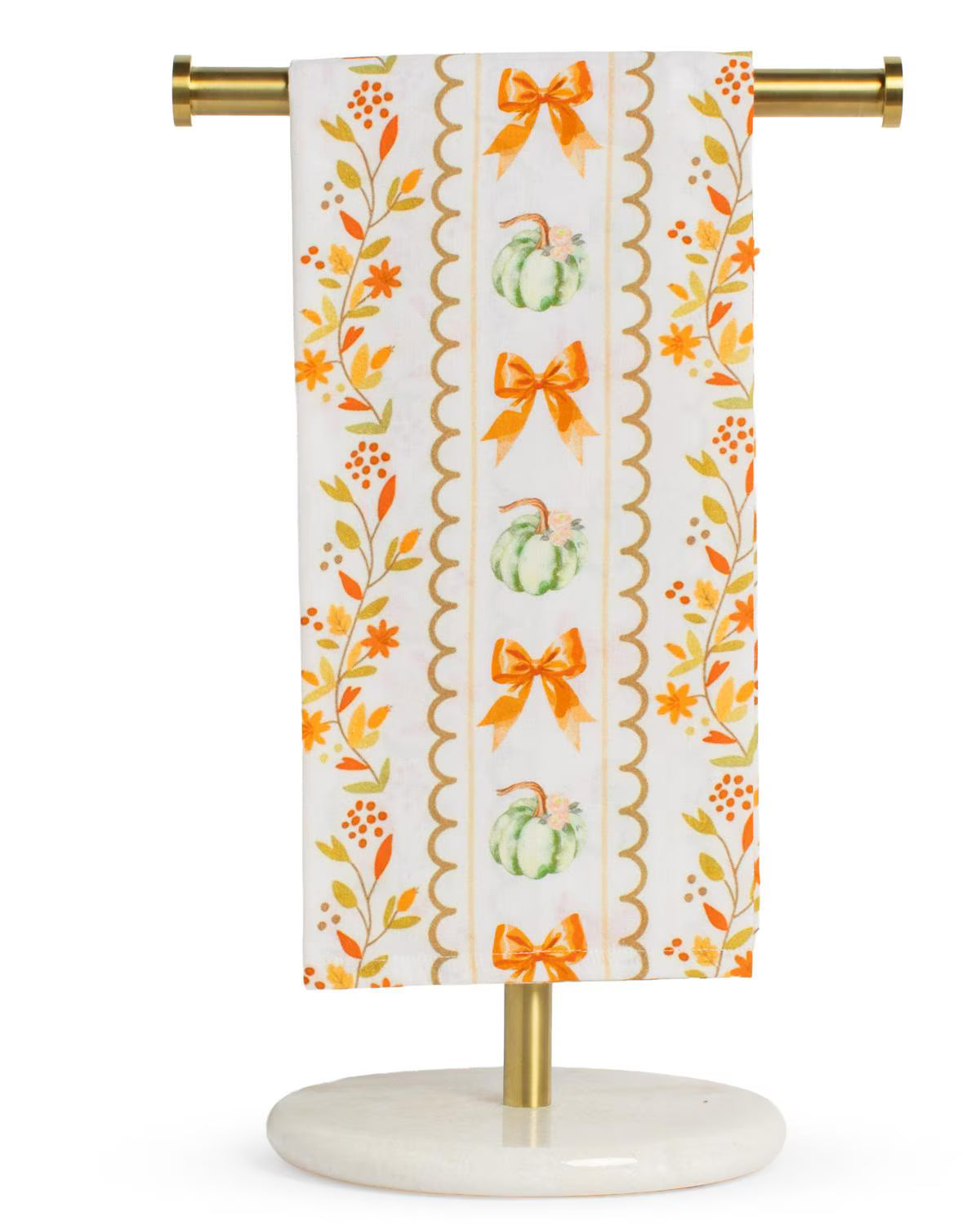 Pumpkin Bow Hand Towel   Oat/Multi