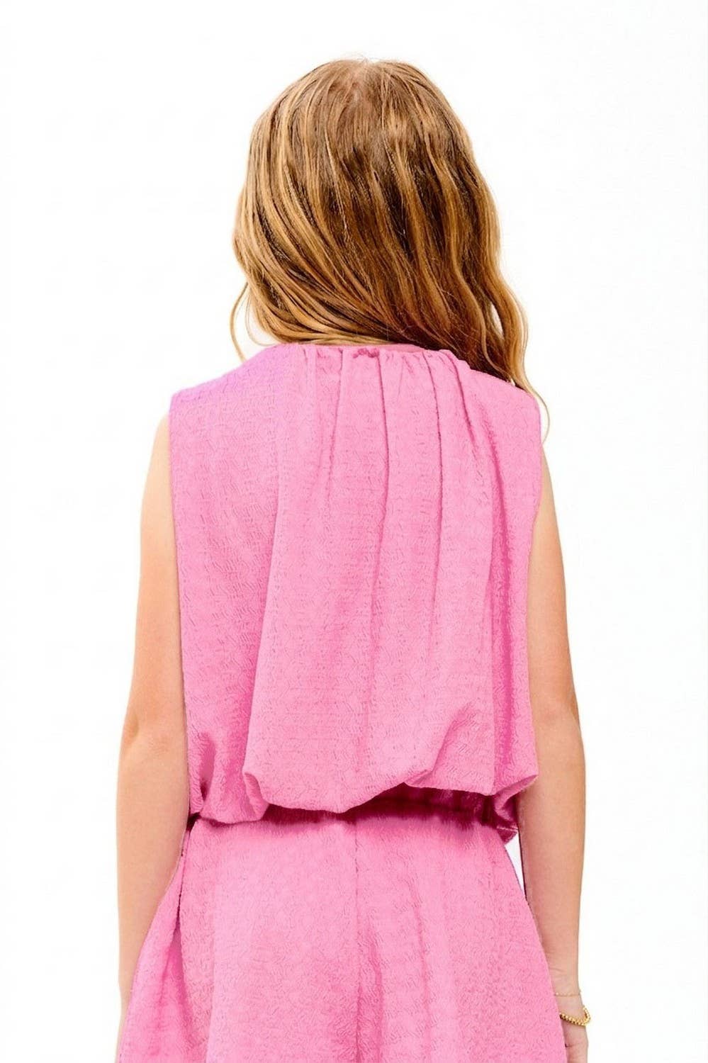 Good Girl - Curly Wrinkled Sleeveless Bubble Top