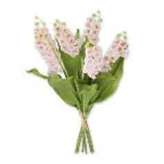 Bouquet of pink flowers with green leaves on a white background