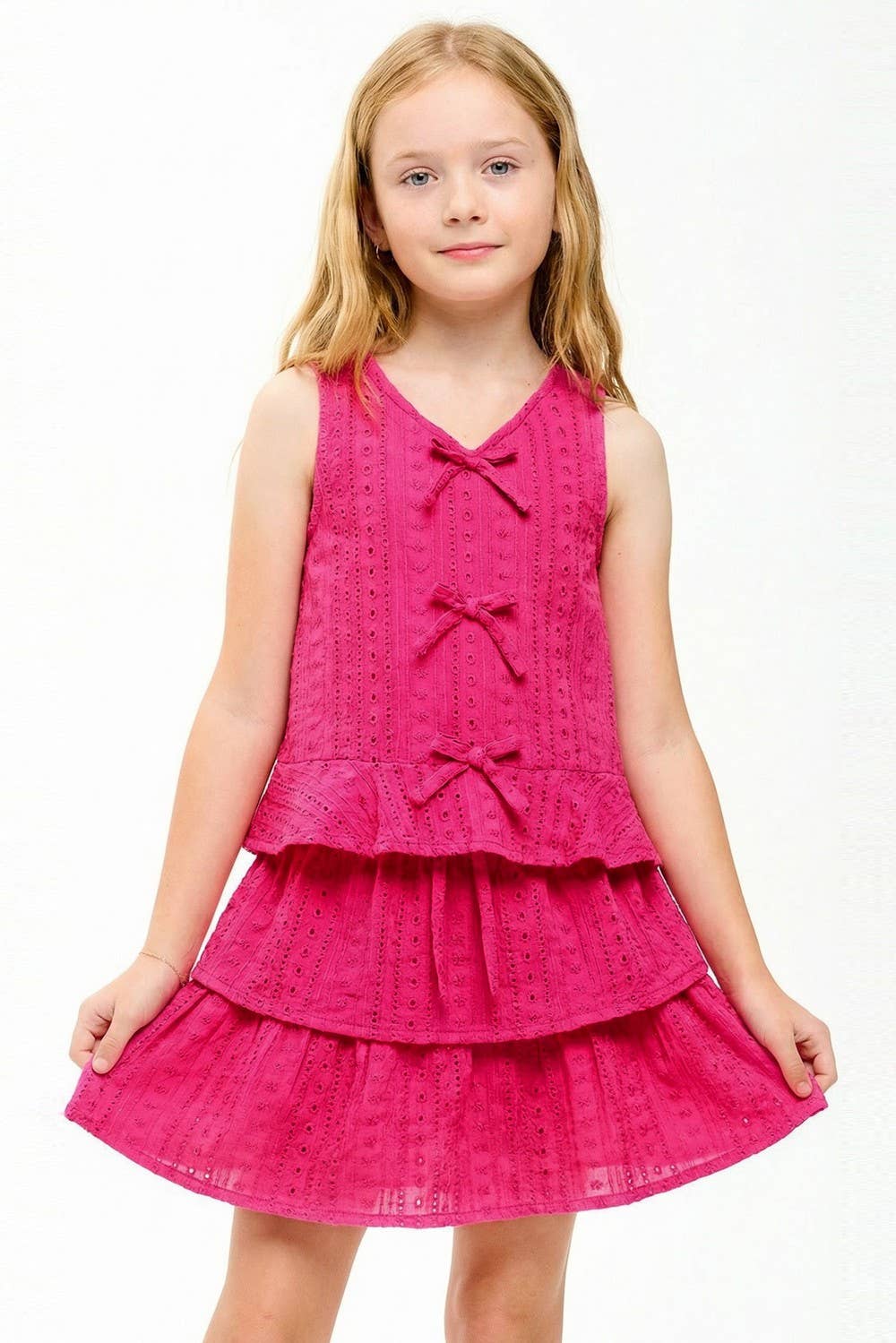 Good Girl - Embroidered Eyelet Tiered Ruffle Skort