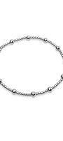 Silver beaded bracelet on a white background