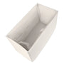 A white fabric baby carrier or storage pouch shown from an elevated angle, featuring a zippered closure and interior pockets, set against a plain white background.