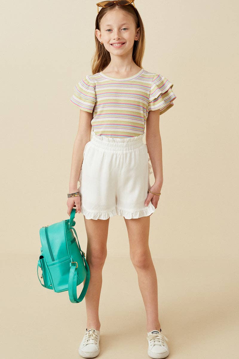 Hayden LA - Girls Ruffle Trimmed Elastic Waist Soft Shorts