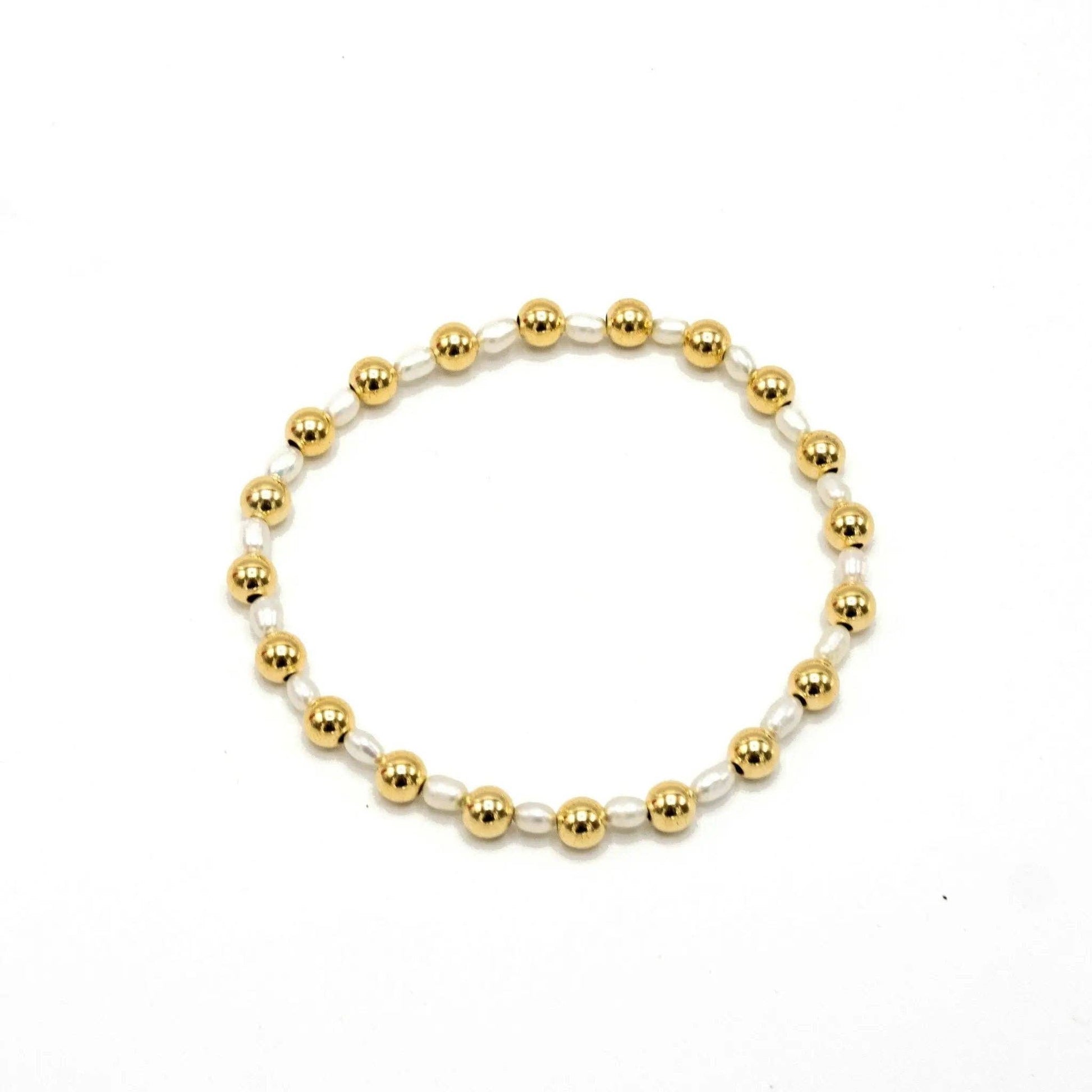erin gray - 5mm Montauk 14k Gold and Pearl Waterproof Bracelet