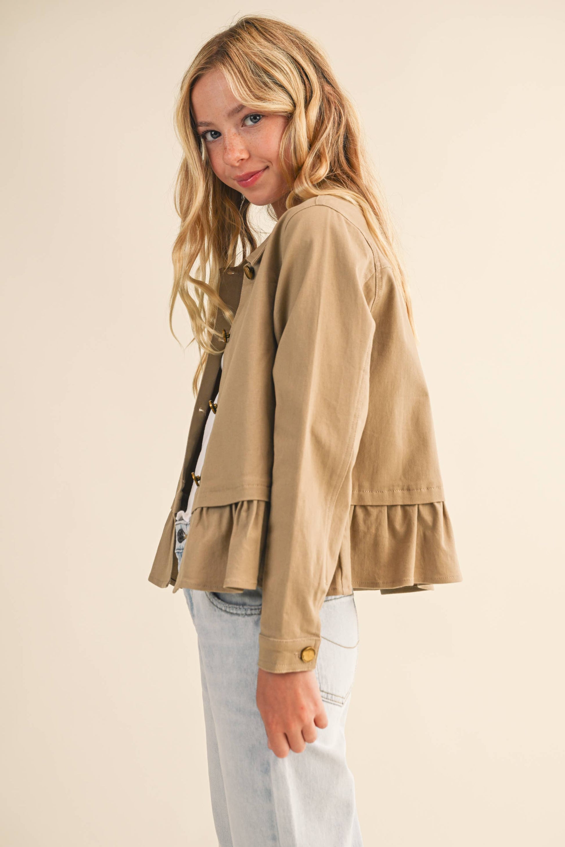 heart and arrow - TWEEN KIDS GIRLS CROPPED FIELD JACKET (7-14)