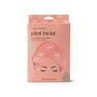 Package of 'plot twist' microfiber turbo towel with a pink design on a white background