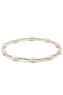 erin gray - Petite Patterned Rice Pearl Bracelet with Sterling Silver Beads