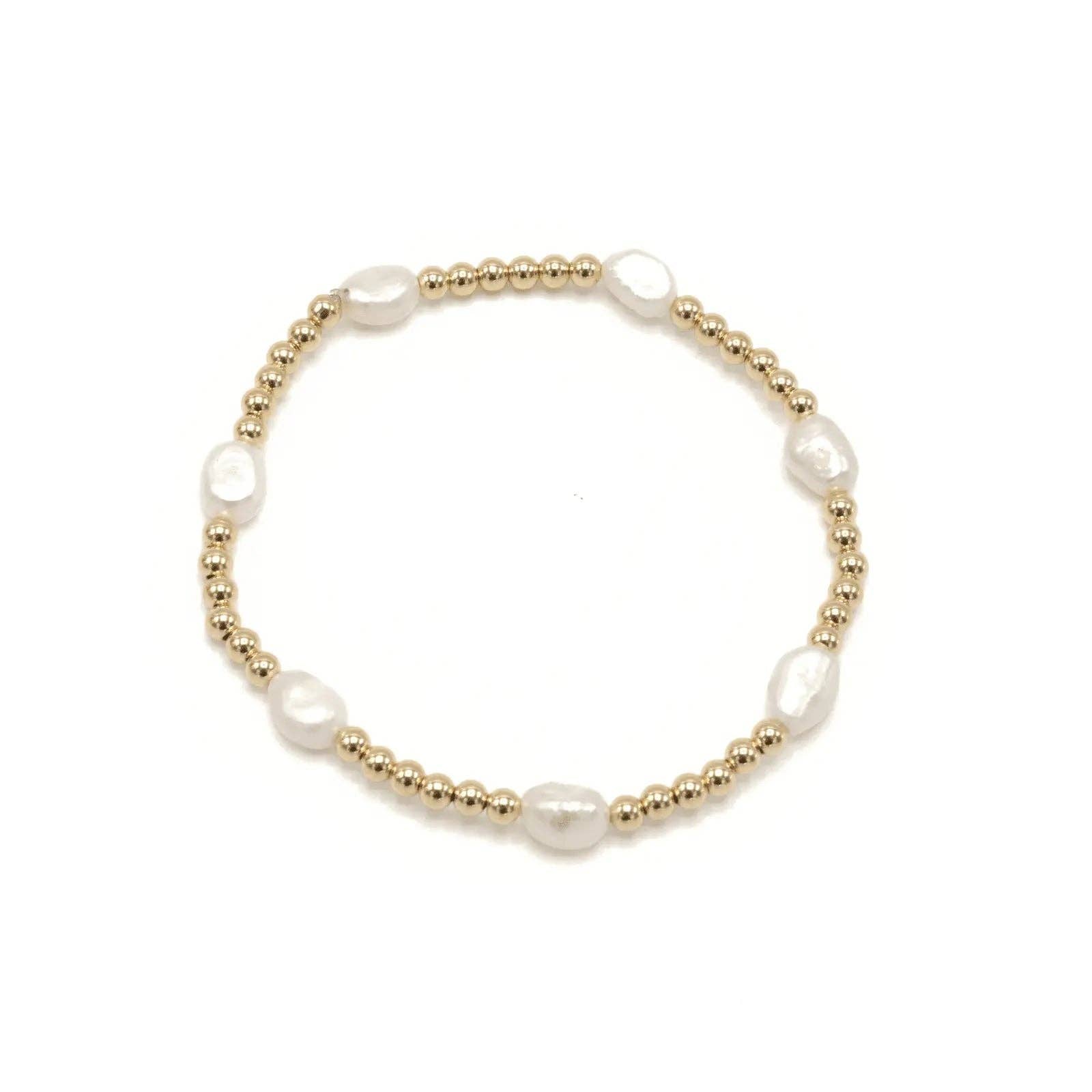 erin gray - Baroque Patterned Pearl Bracelet in 14k Gold-Filled