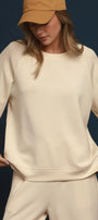 MOHMe Creme Top with Ruffle Sleeve
