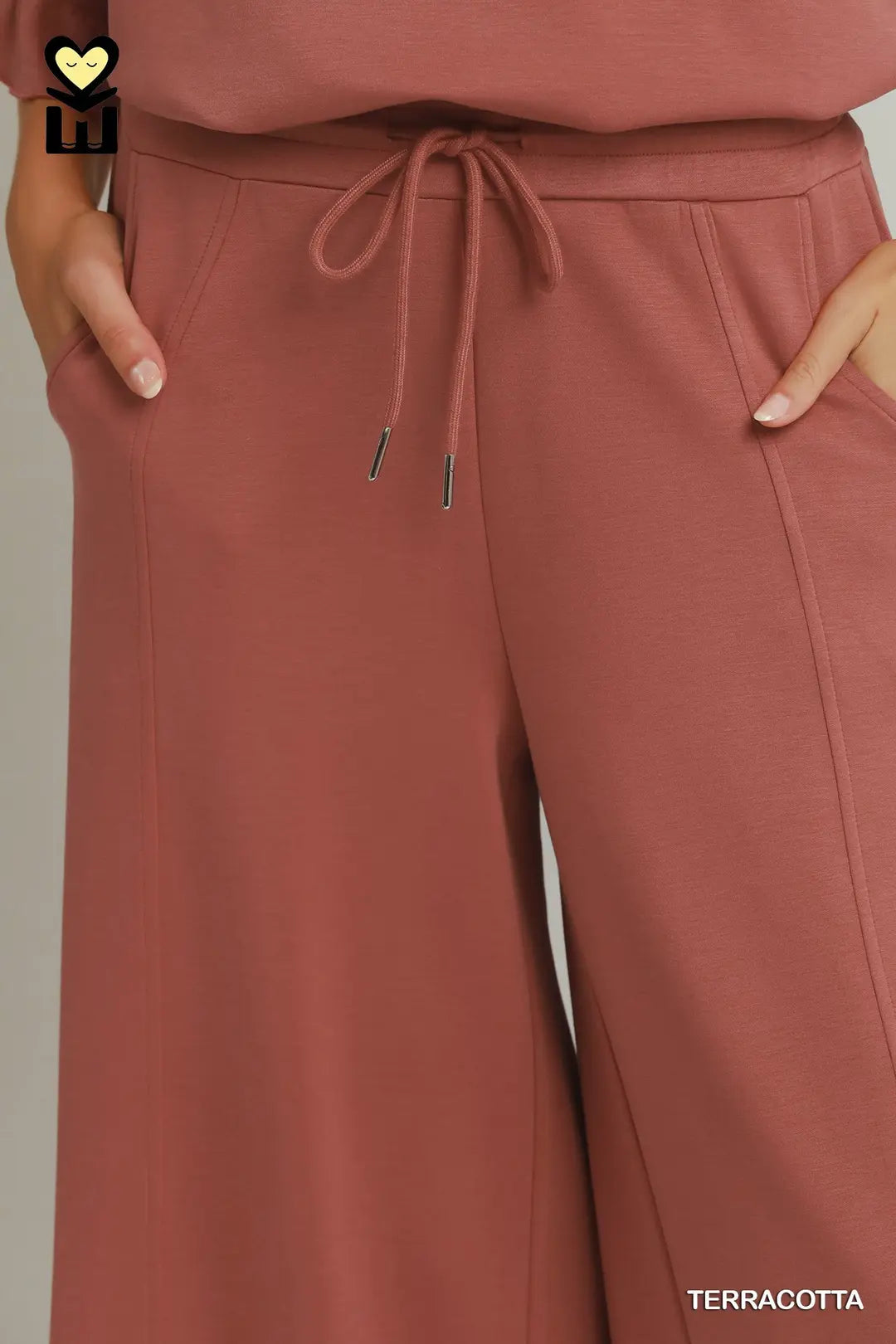 SELECT LUXENIT Round Neck Ruffle Tier Ragland Sleeve Top with Wide Leg Pants Set